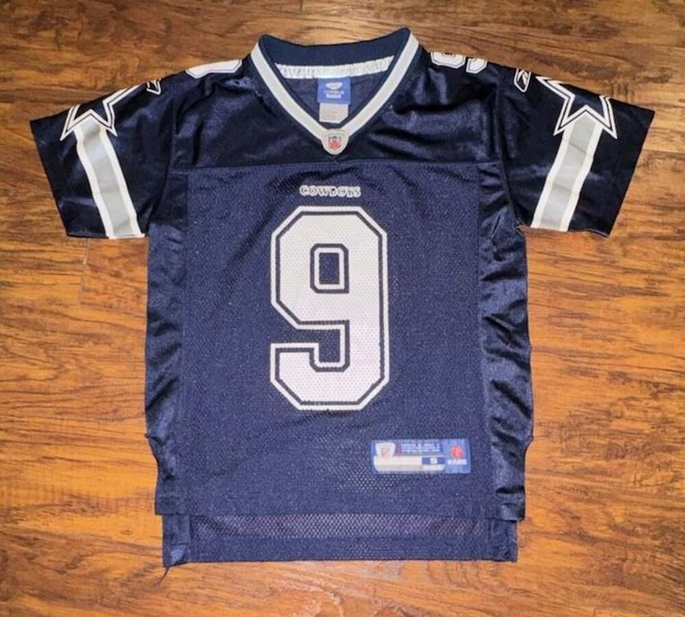 Reebok Dallas Cowboys Tony Romo 9 Jersey Size S Navy Blue Football Youth